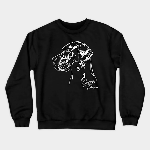 Proud Great Dane dog portrait Crewneck Sweatshirt by wilsigns